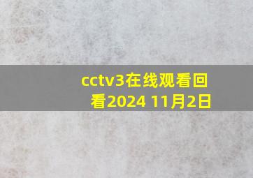 cctv3在线观看回看2024 11月2日